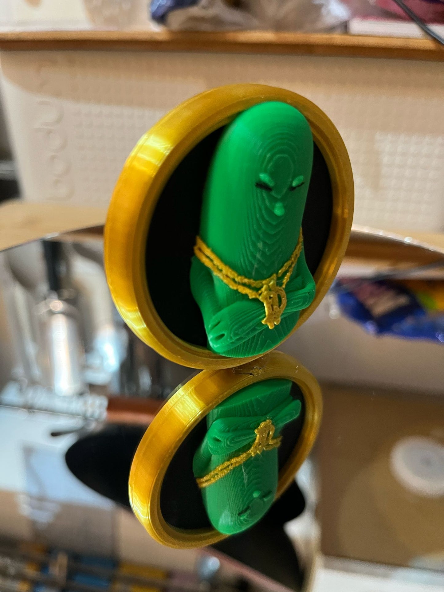 Fortnite double sided shiny V-Buck coin in Blue, Pink, Gold or Glow in the Dark vbuck.