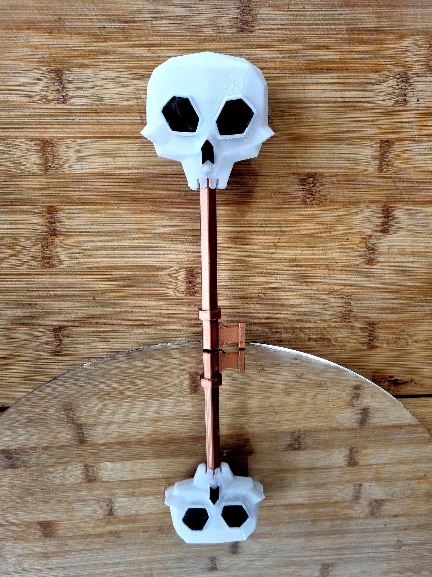 Deluxe Doors skeleton key, double sided and shiny in a stunning antique copper/brass finish