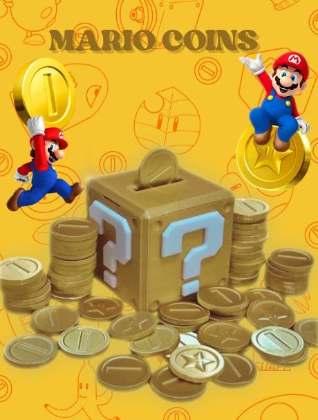 Gold Mario Inspired Mystery Money Box