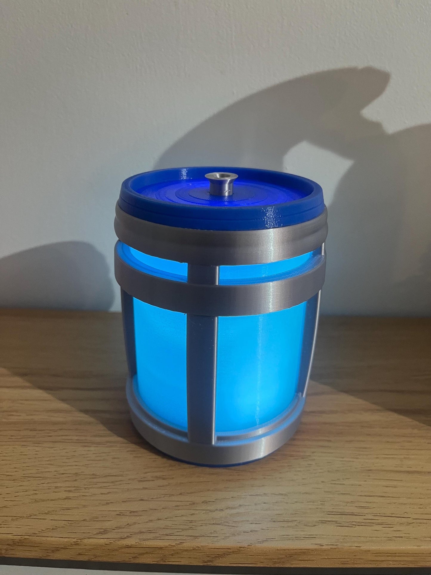 Fortnight glowing Chug Jug lantern with Push operated LED light.