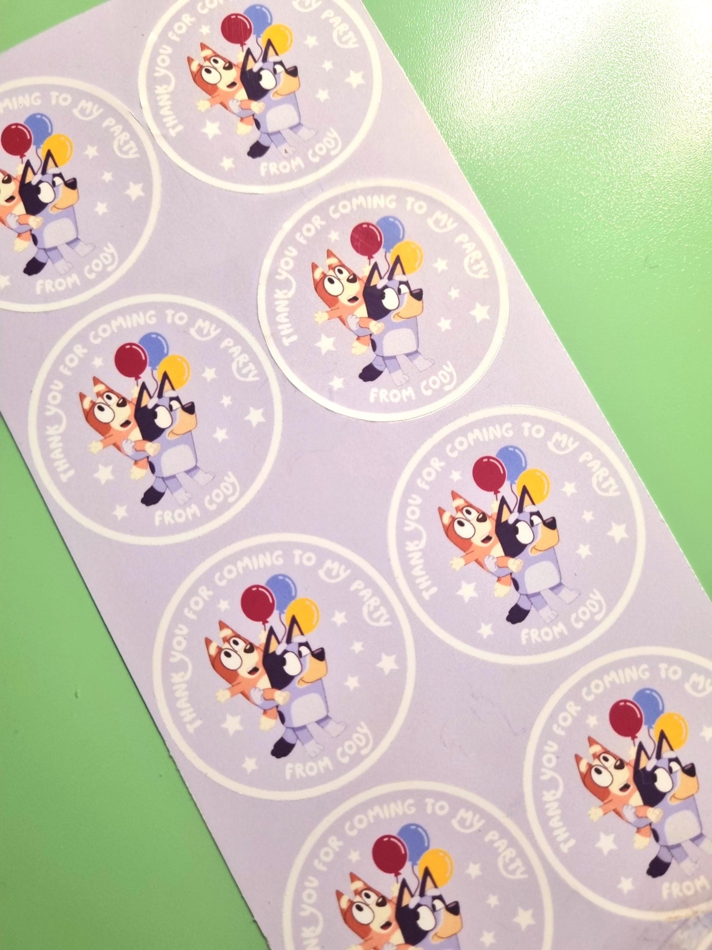 Personalised 'Thank you for coming to my party' - Stickers
