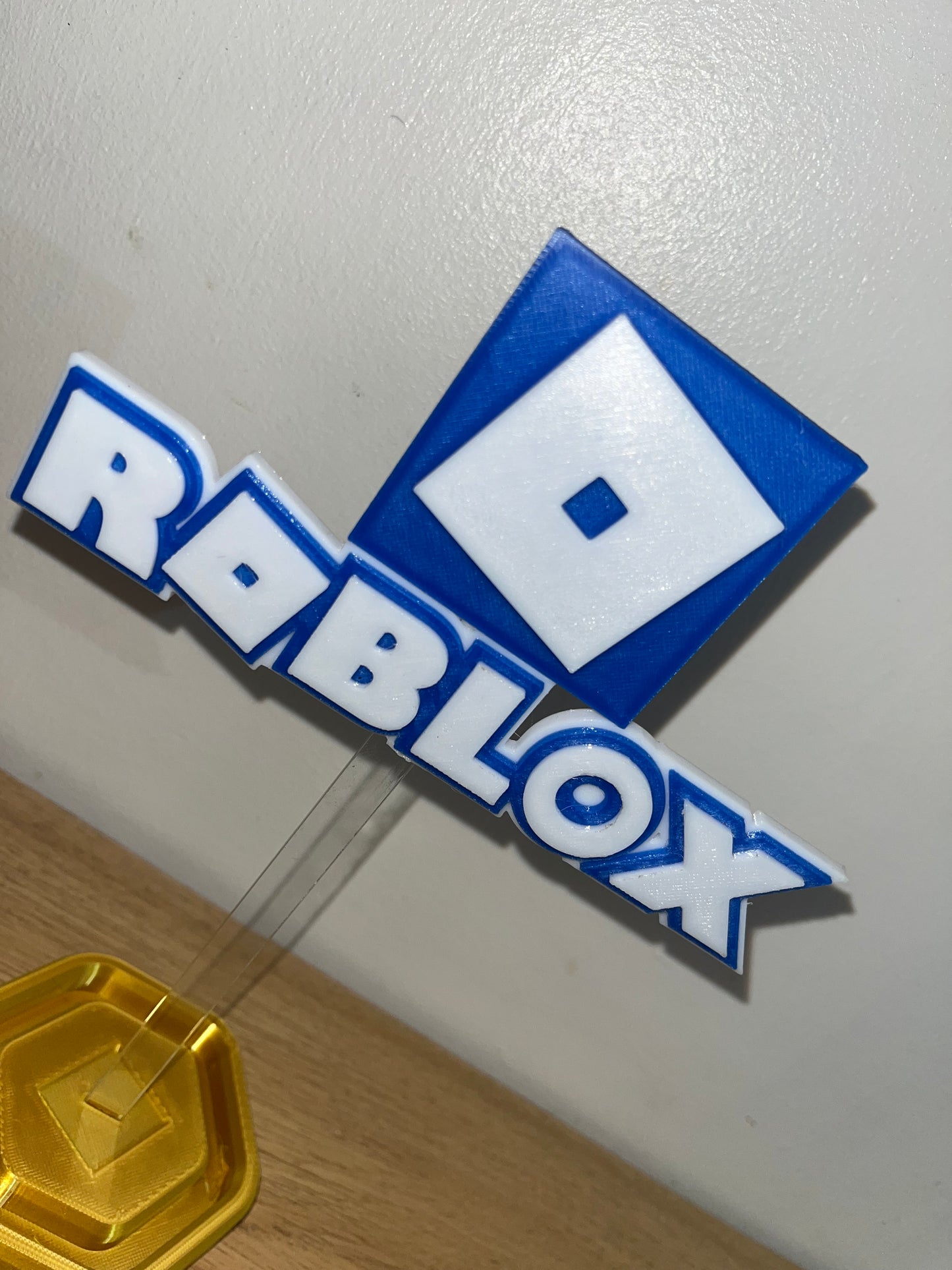 Roblox 3D sign or cake topper with removable stick and base options