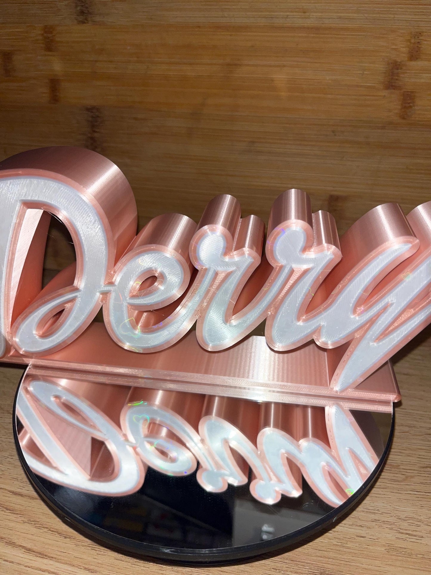 Customisable Silk shine Barbie improvised (Dollie font) Name Sign banner 25cm long. UK seller.