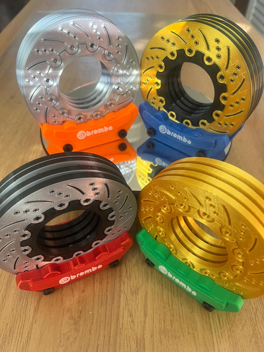 Customisable Brake Disc Coasters and Caliper Coaster Holder - UK Shop
