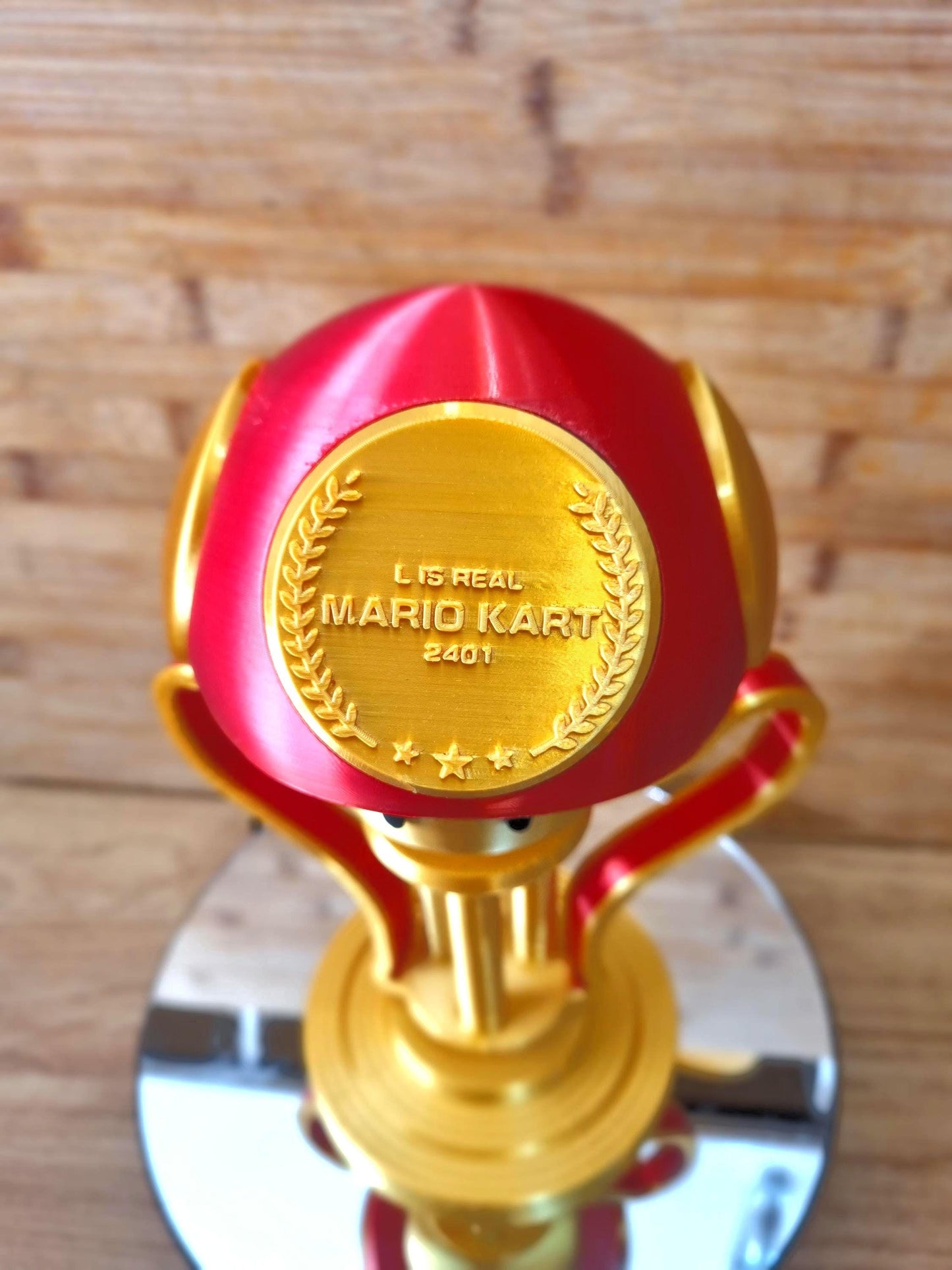 Mario Kart Inspired Mushroom Cup Trophy - L IS REAL 2401