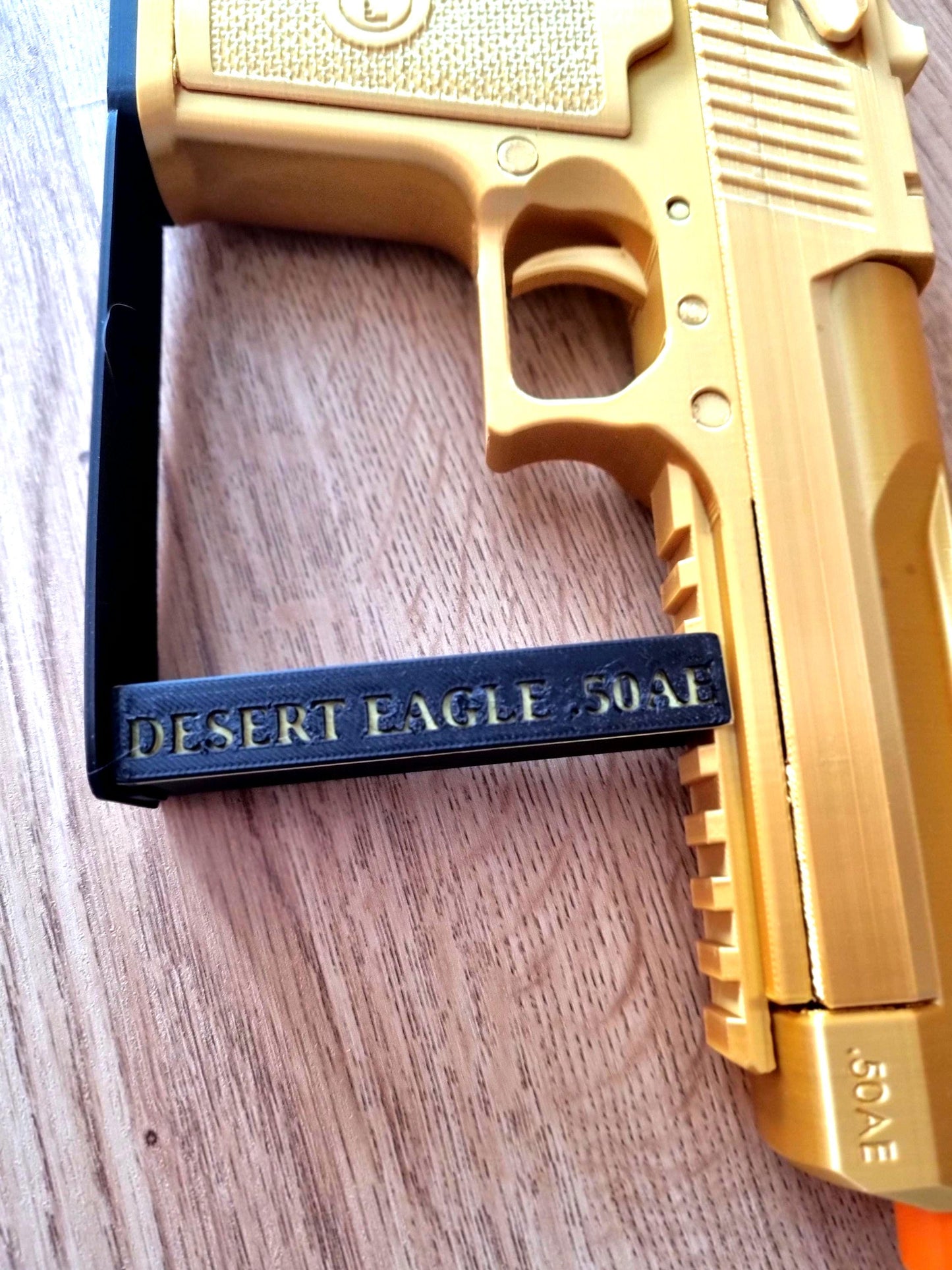 Desert Eagle prop gun with detachable base -  perfect for gamers. Deadpool, Available in Gold or Gold/Black. UK shop.