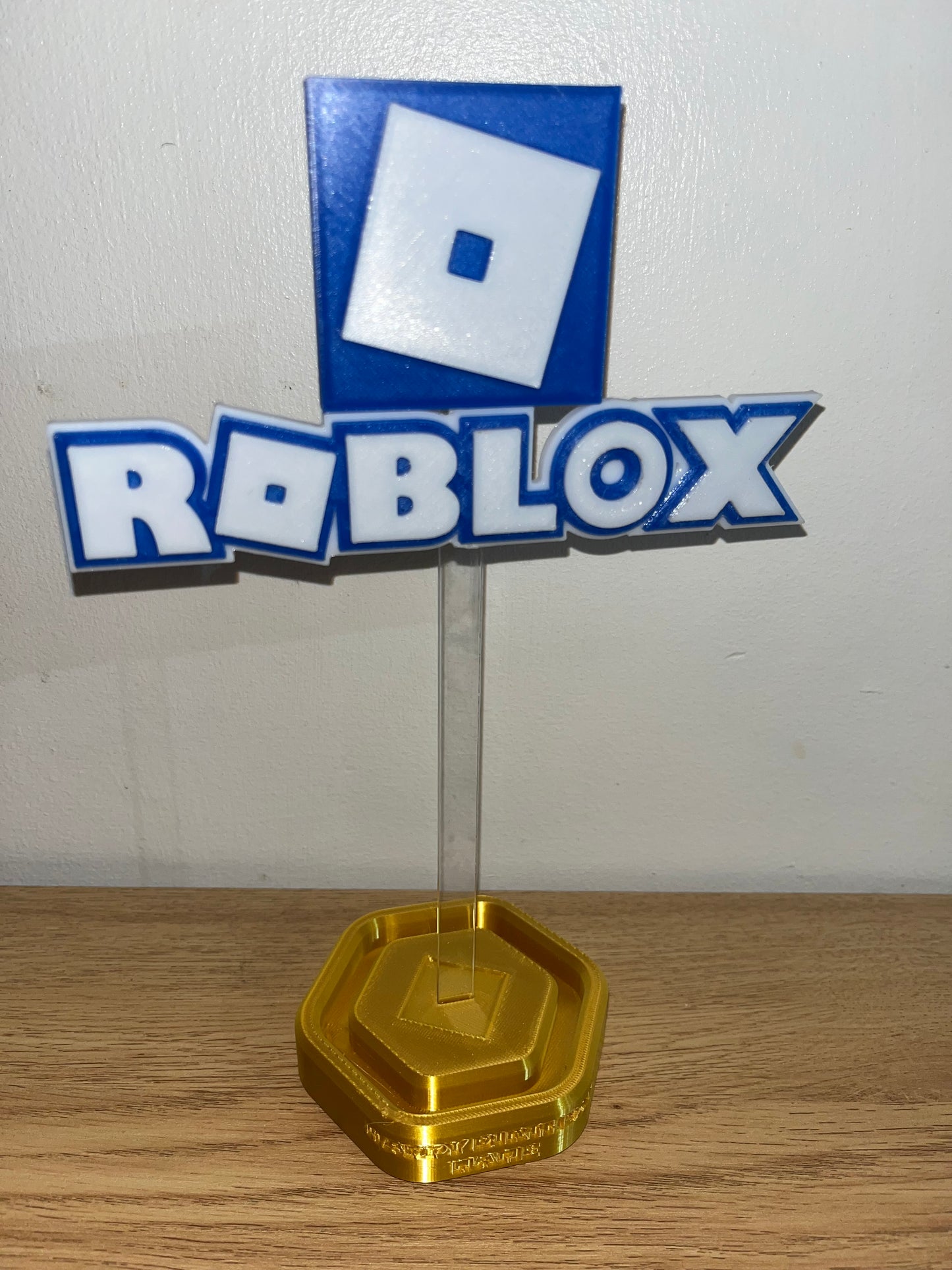 Roblox 3D sign or cake topper with removable stick and base options