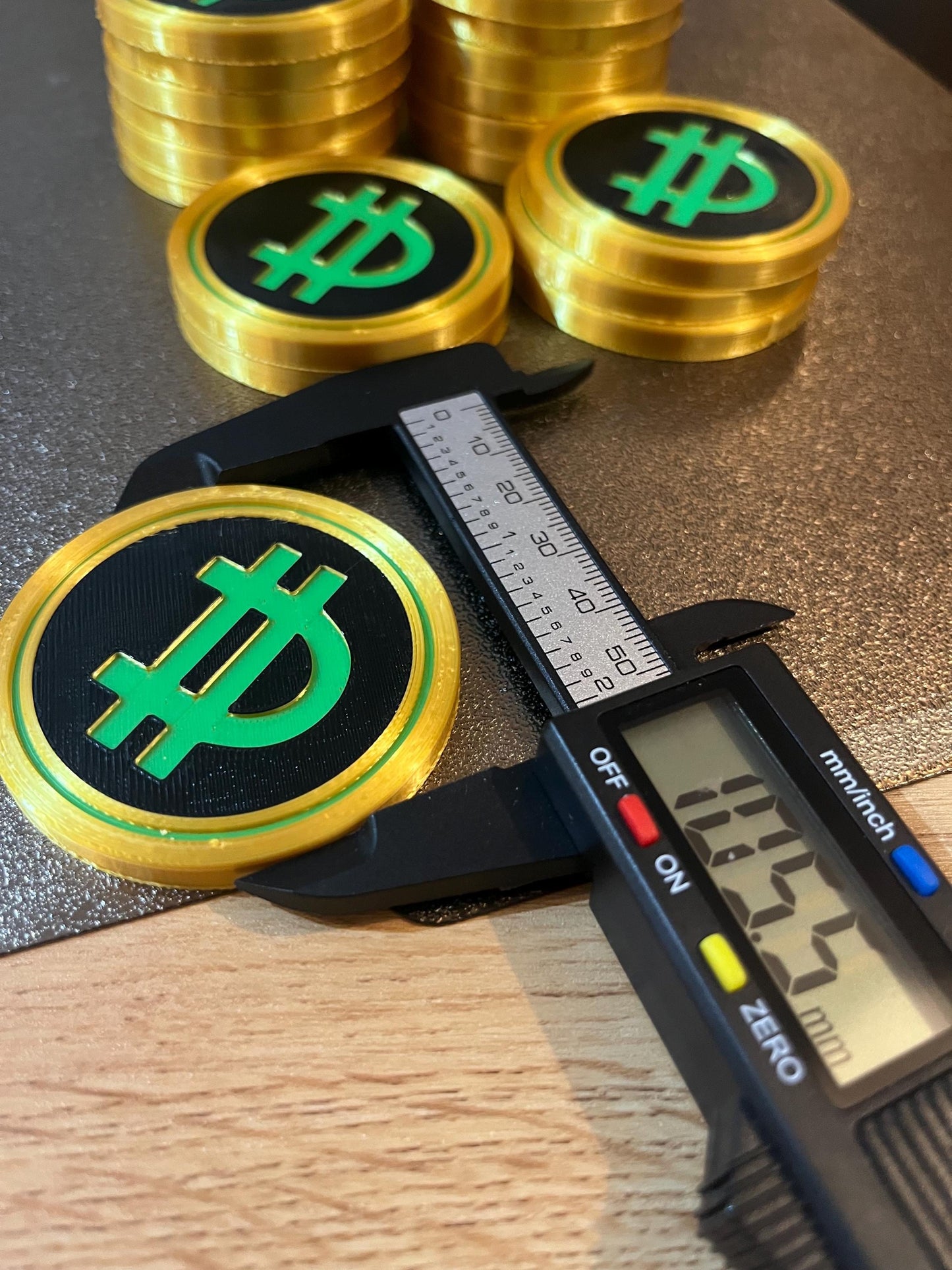 Fortnite double sided shiny V-Buck coin in Blue, Pink, Gold or Glow in the Dark vbuck.