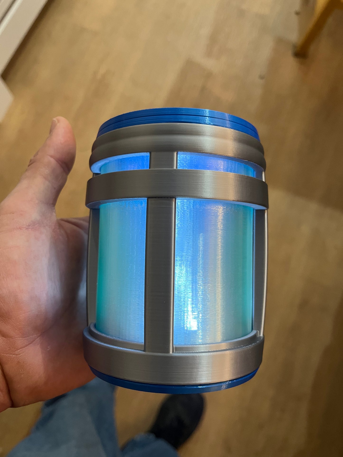 Fortnite glowing Chug Jug lantern with push operated LED light.