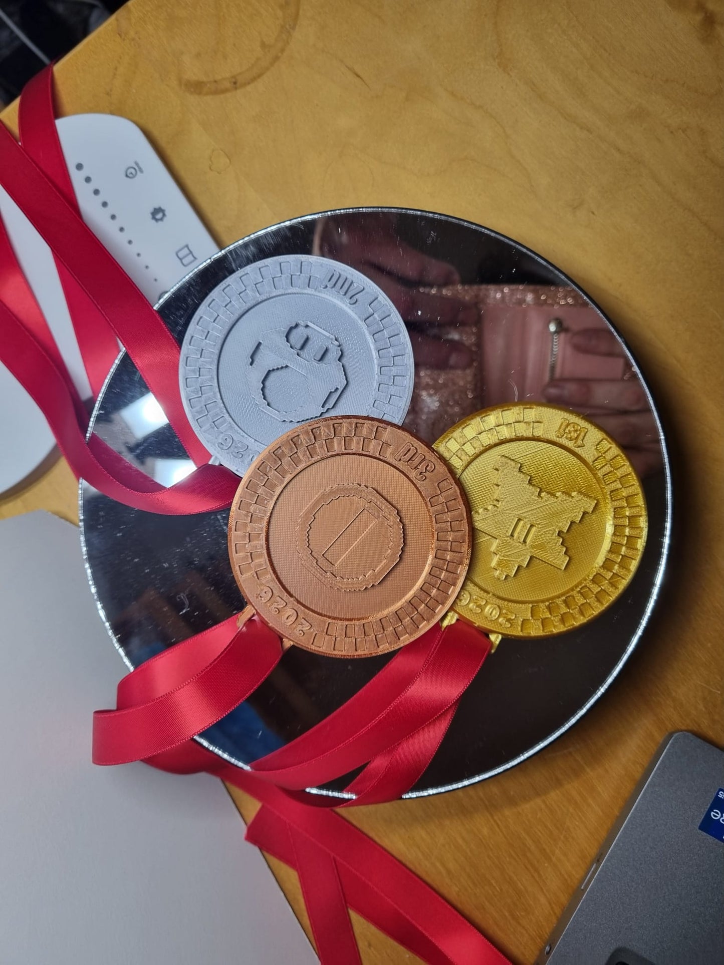 Mario Kart Medals x3 - Gold, Silver and Bronze, 1st, 2nd, 3rd
