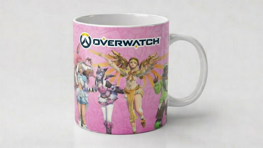 Personalised Overwatch Hello Kitty Drinking Coffee Tea Mug Cup