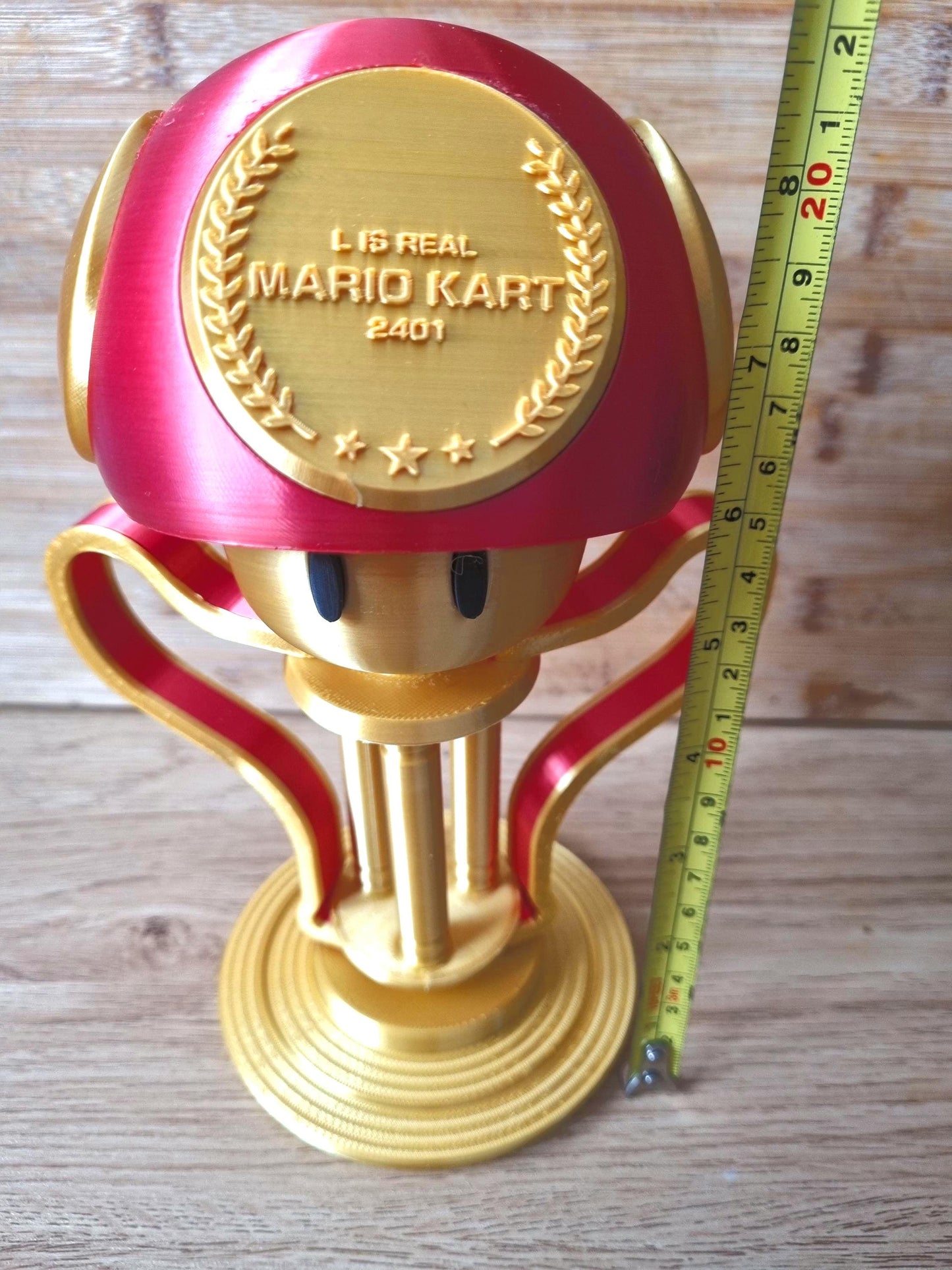 Mario Kart Inspired Mushroom Cup Trophy - L IS REAL 2401