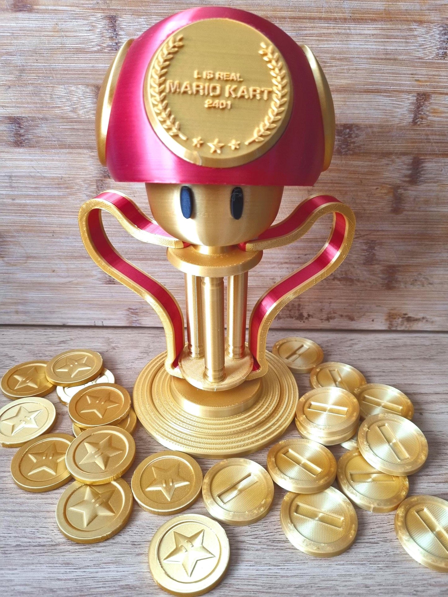 Mario Kart Inspired Mushroom Cup Trophy - L IS REAL 2401