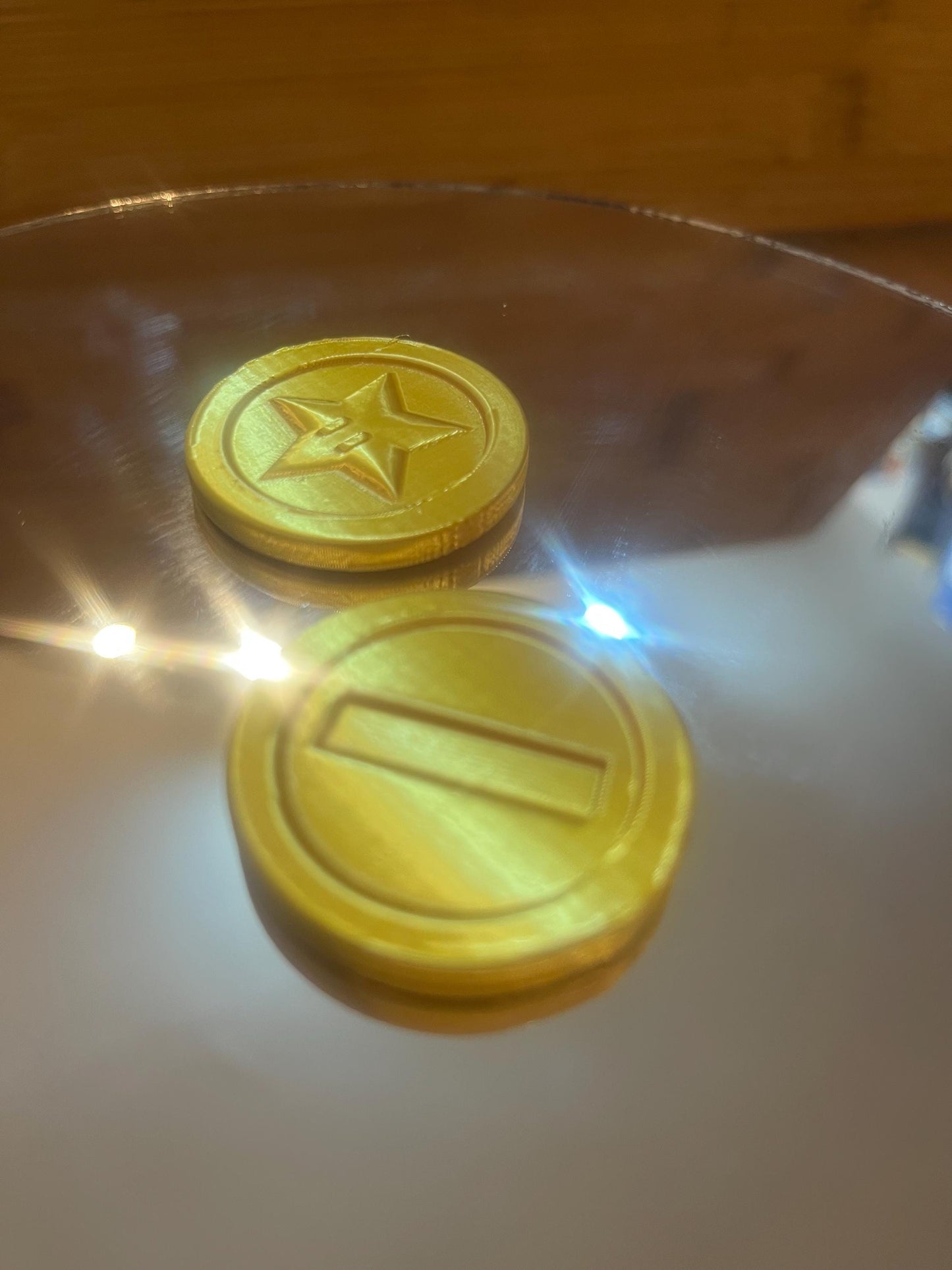 Stunning Mario Kart Gold Coins - Star or Line/Pipe - Shiny Gold.