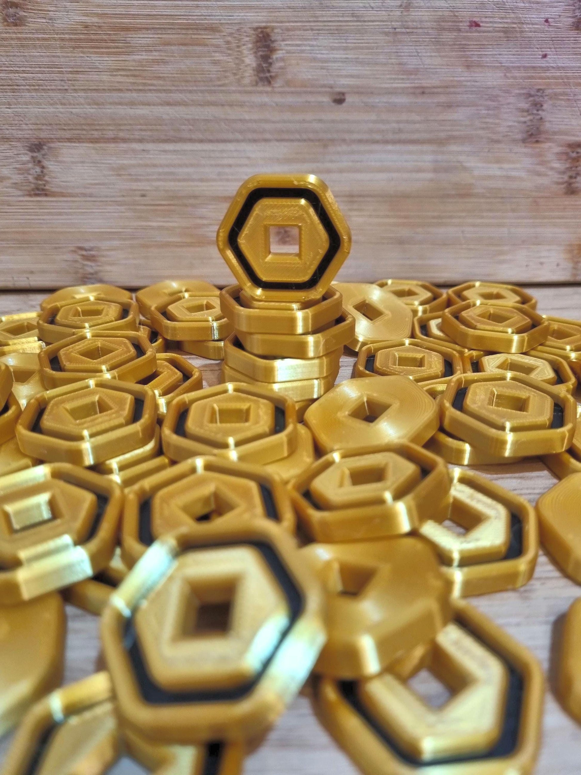 Roblox Robux Gold and Black scattered pile