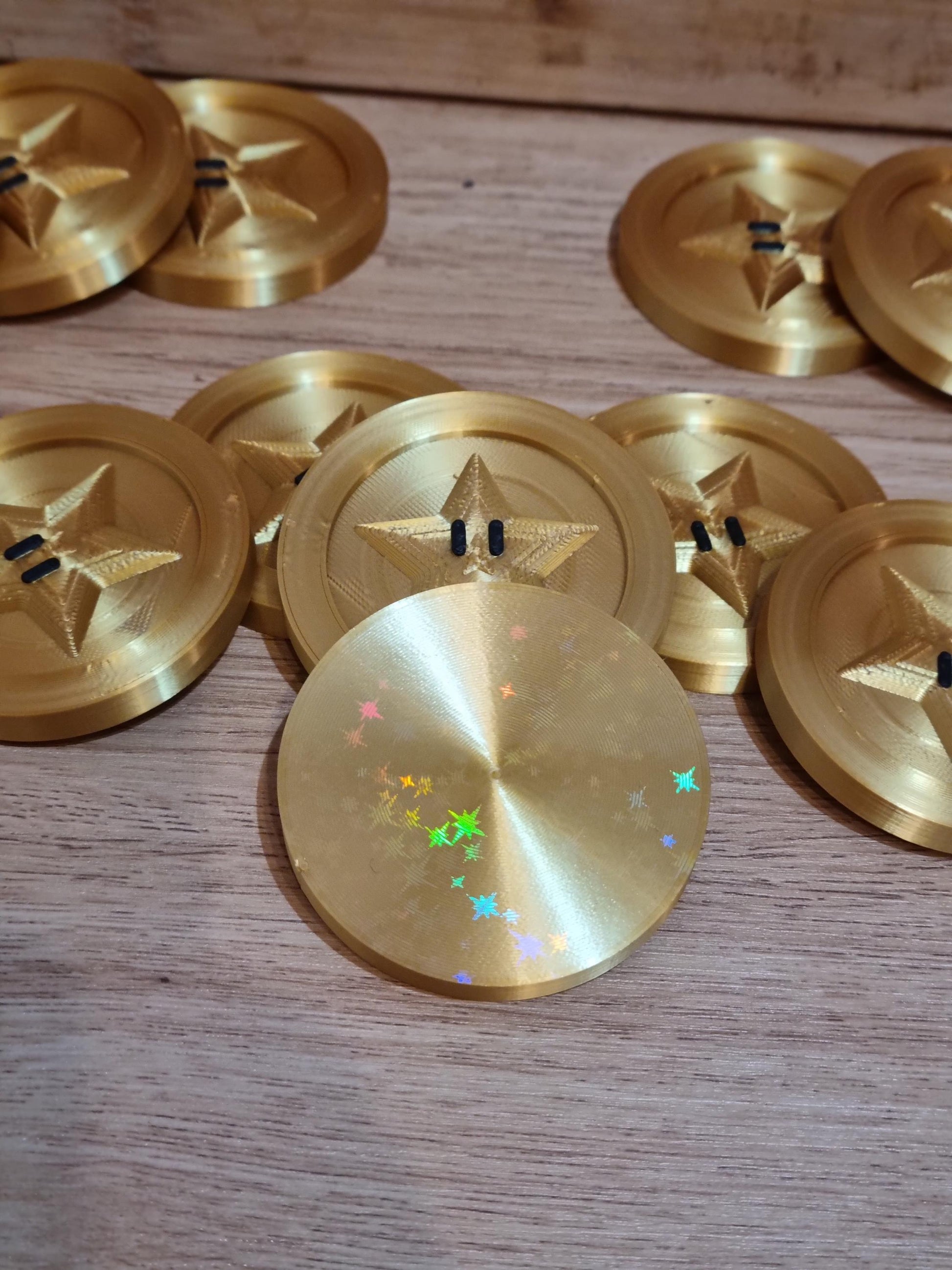 Stunning Mario Kart Gold Coins - Star or Line/Pipe - Shiny Gold.