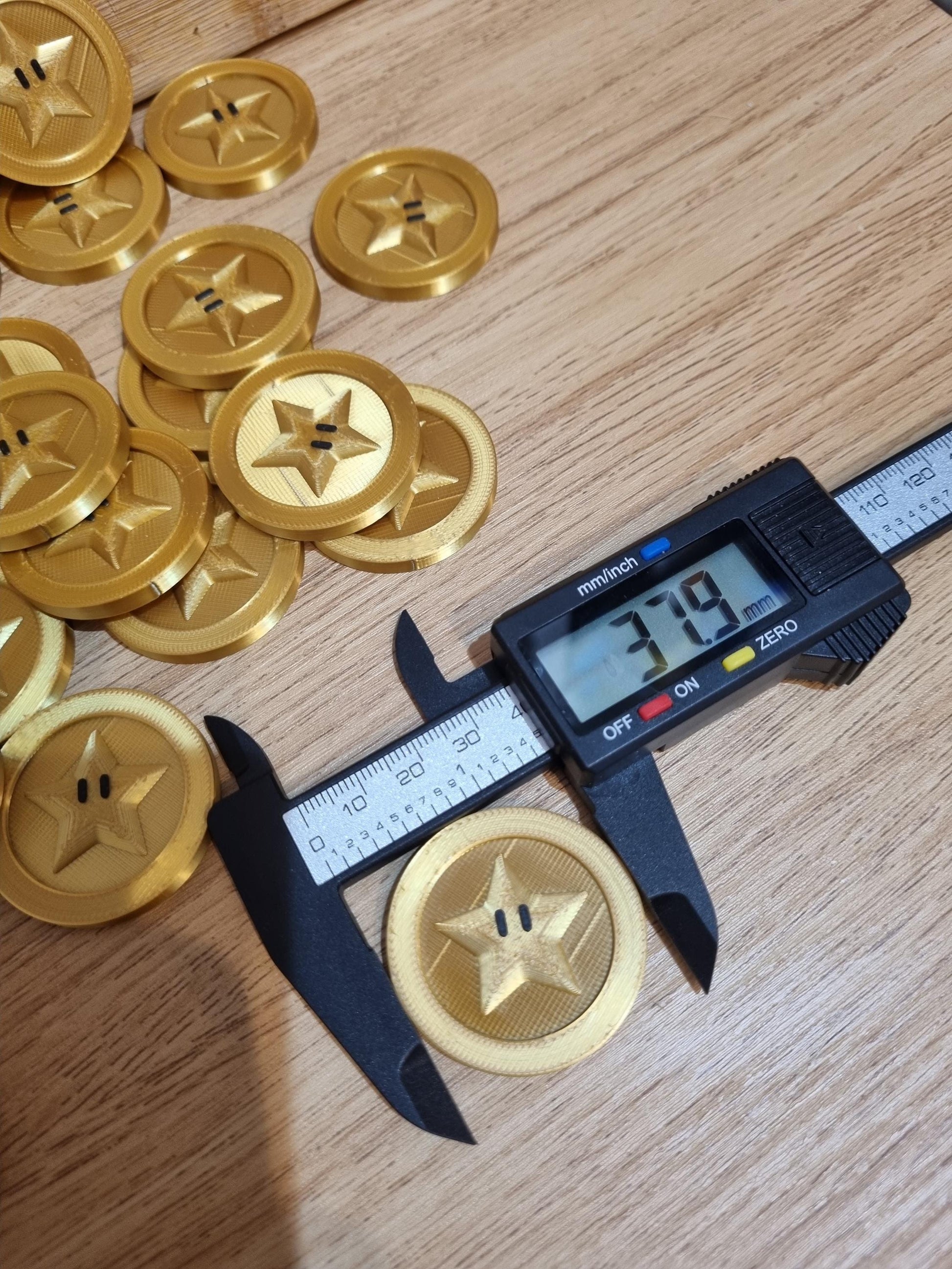 Stunning Mario Kart Gold Coins - Star or Line/Pipe - Shiny Gold.