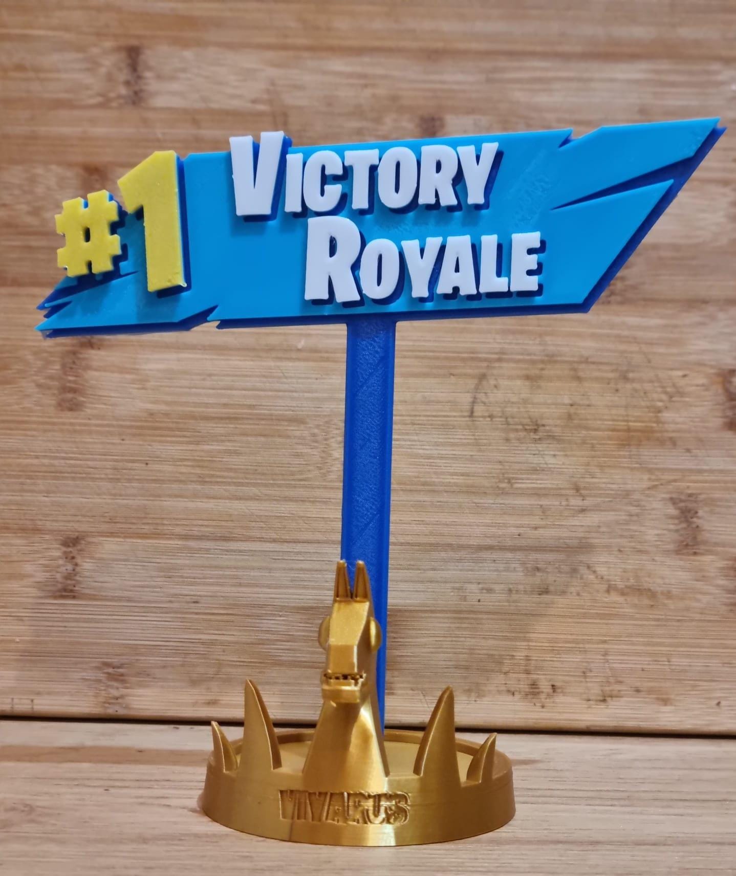 Fortnight Victory Royale 3D sign and cake topper with base - 100% FDA food safe - gamers birthday