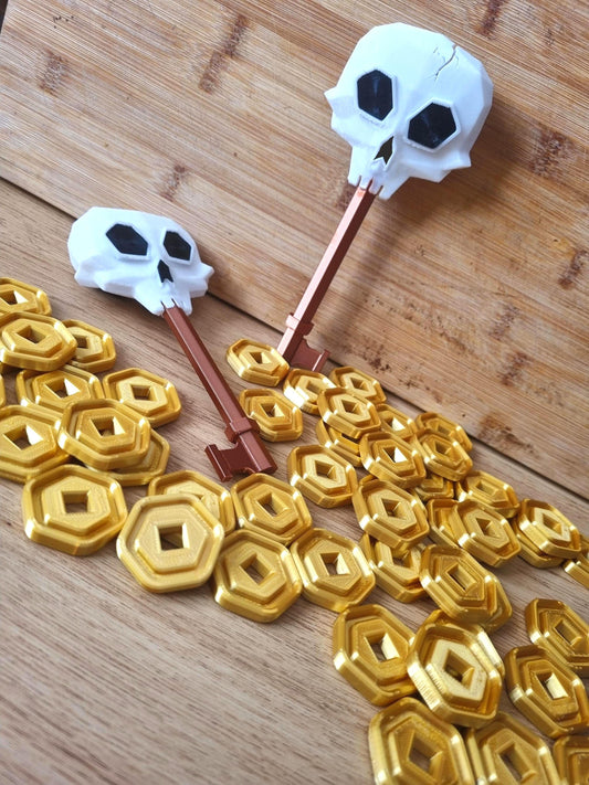 Deluxe Doors skeleton key, double sided and shiny in a stunning antique copper/brass finish