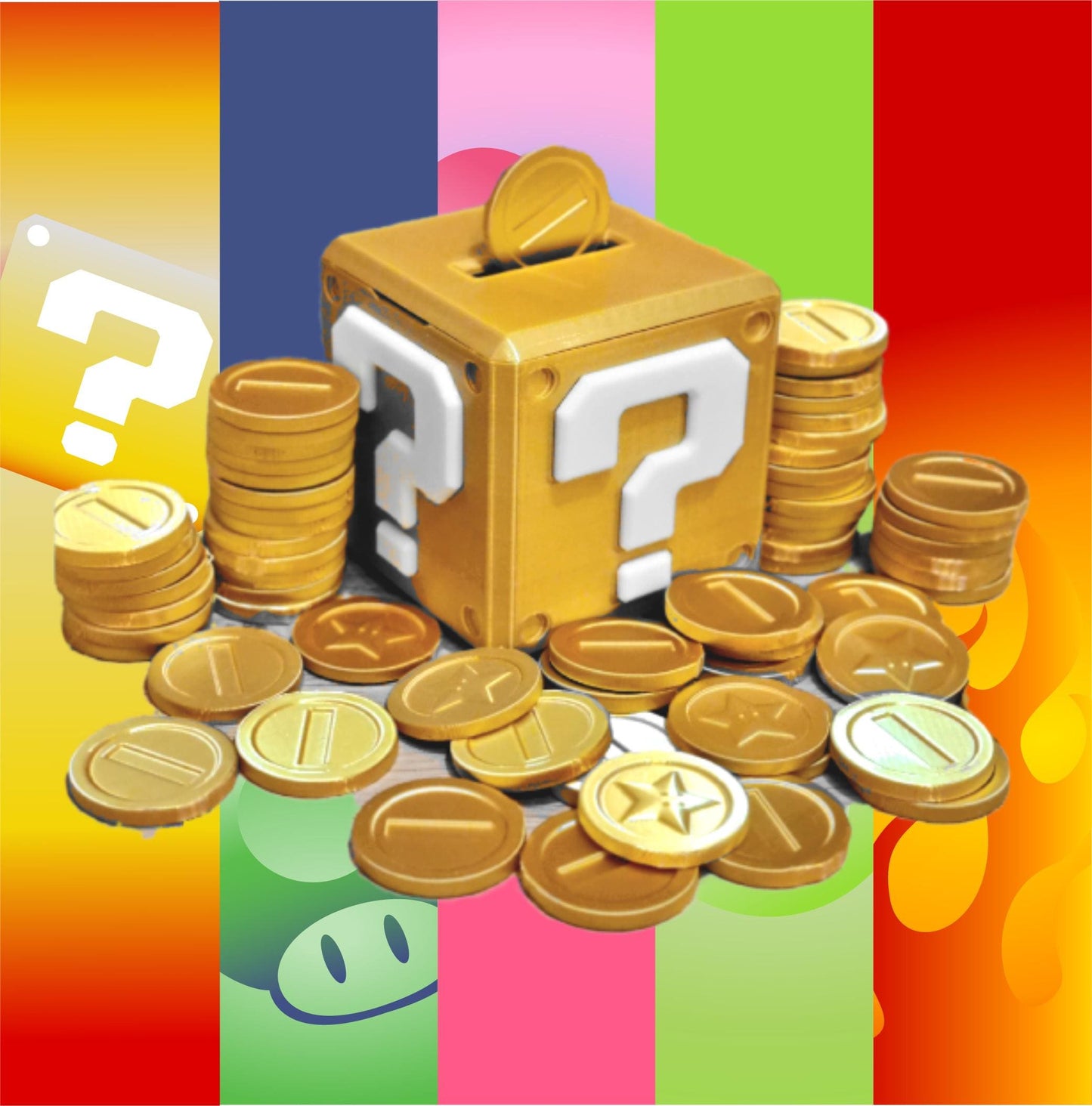 Gold Mario Inspired Mystery Money Box