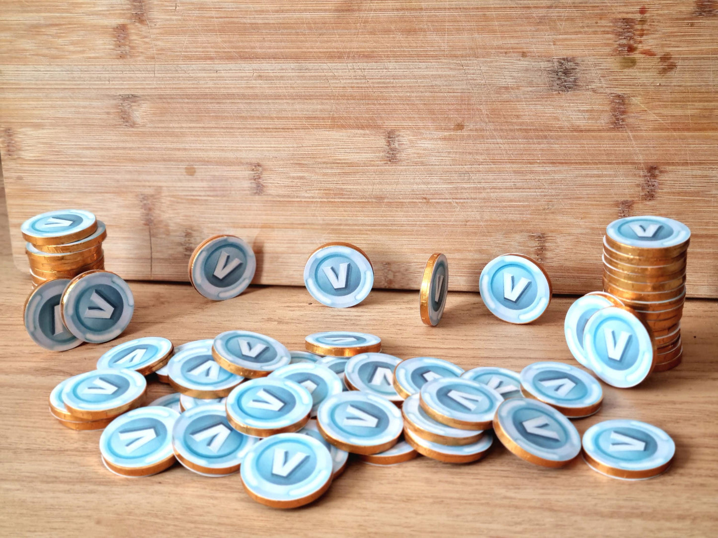 Stunning vbuck Fortnight Double sided chocolate coins . UK seller