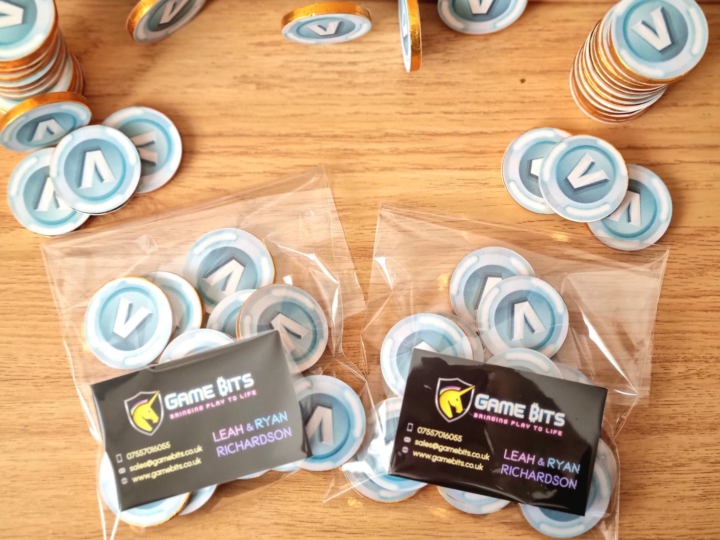 Stunning vbuck Fortnight Double sided chocolate coins . UK seller