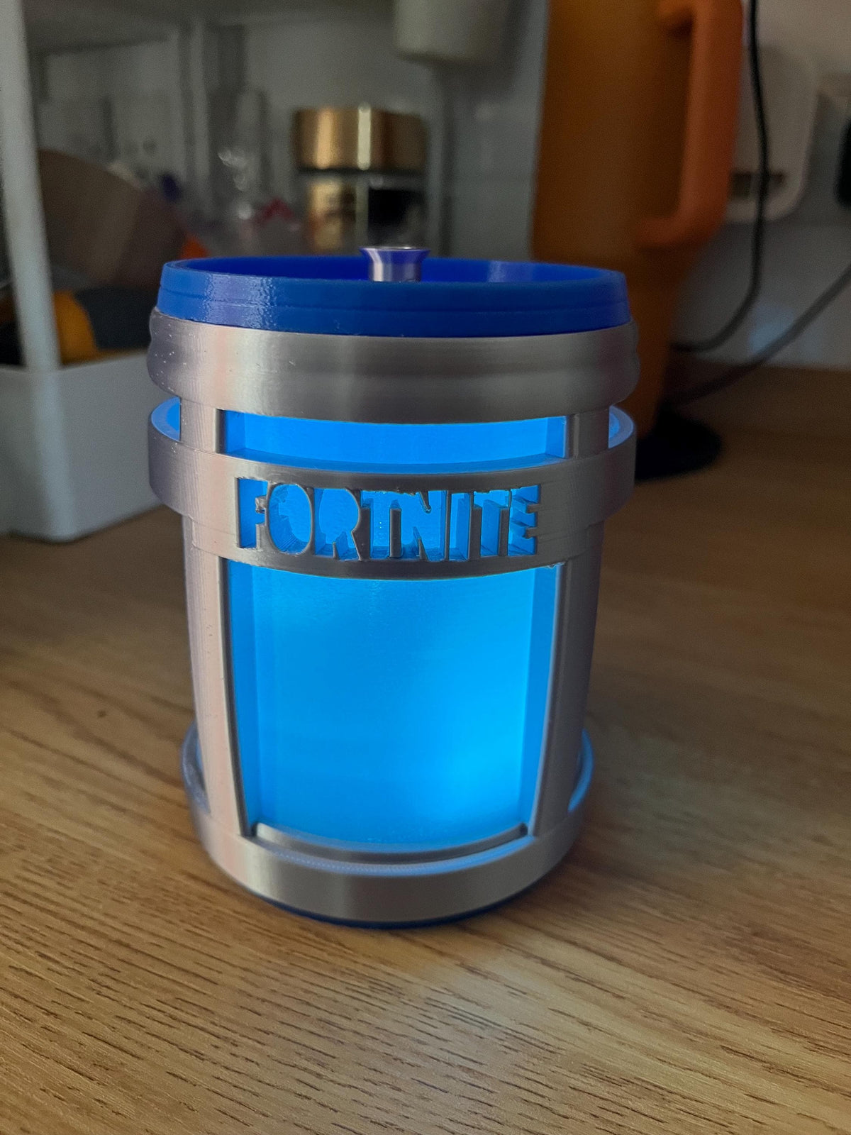 Fortnight glowing Chug Jug lantern with Push operated LED light.
