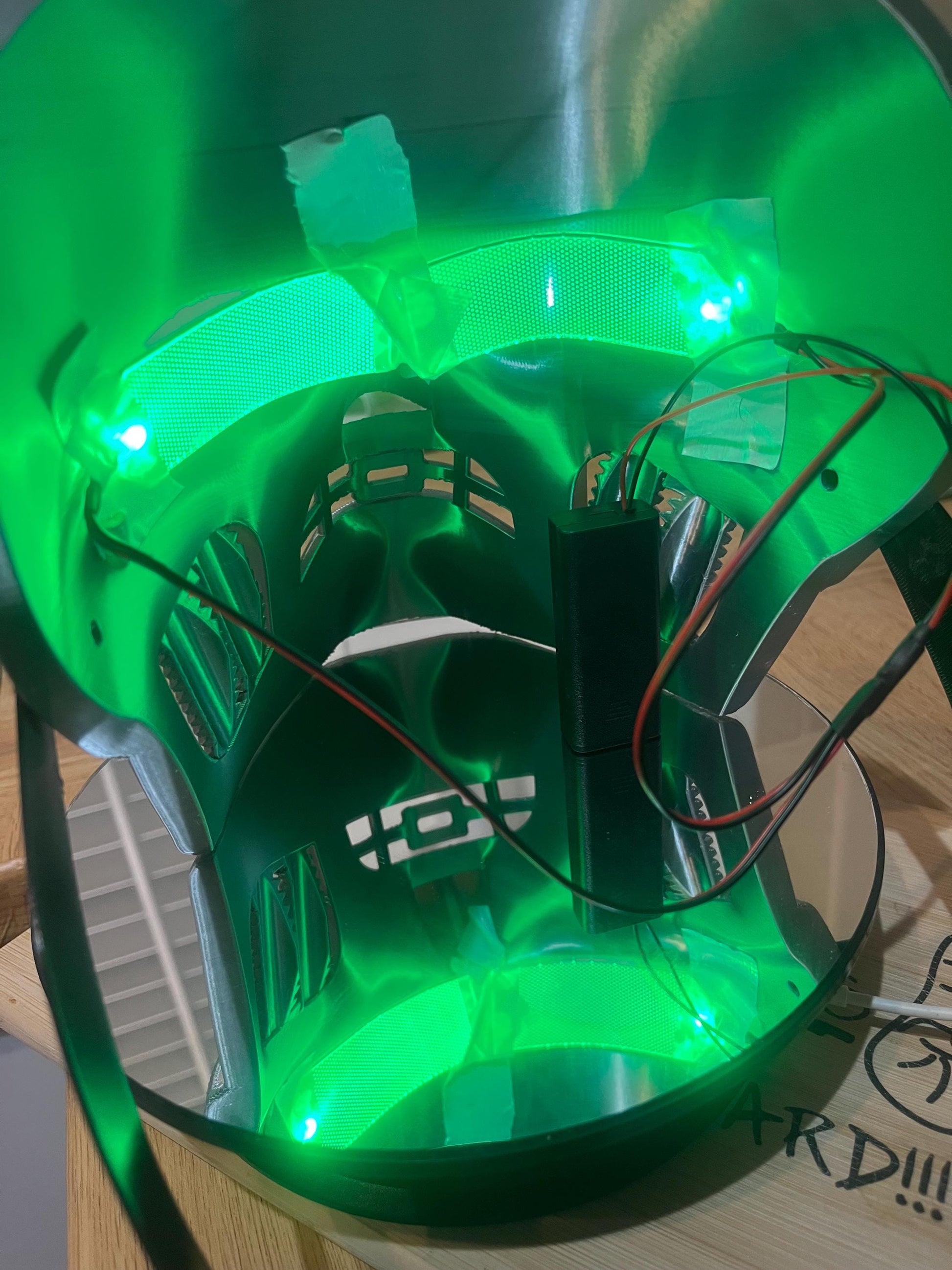 Dr Doom Mask with LED light eyes and twist tightening head strap