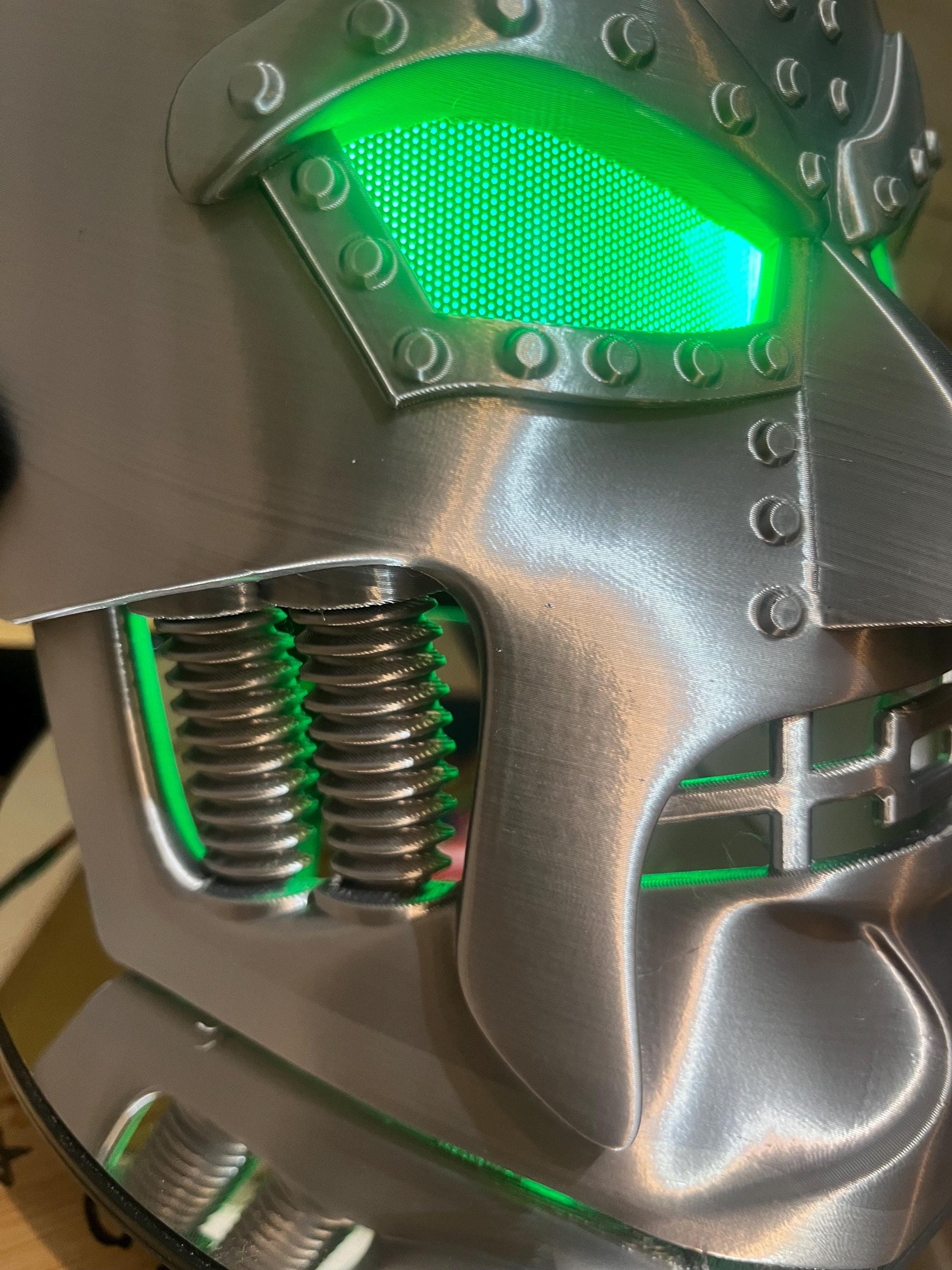 Dr Doom Mask with LED light eyes and twist tightening head strap