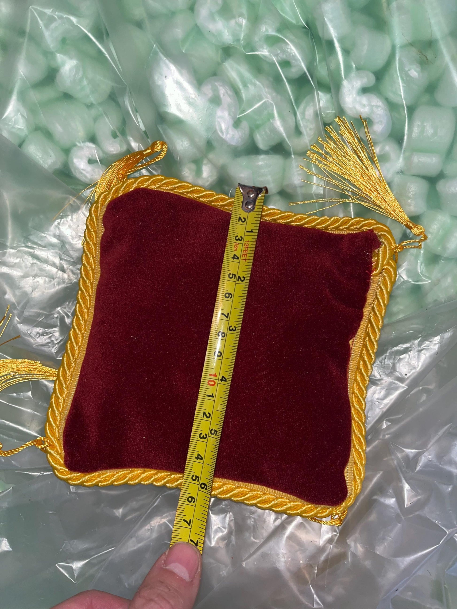 Velvet Red and Gold Cushion - various sizes for different sized display items.