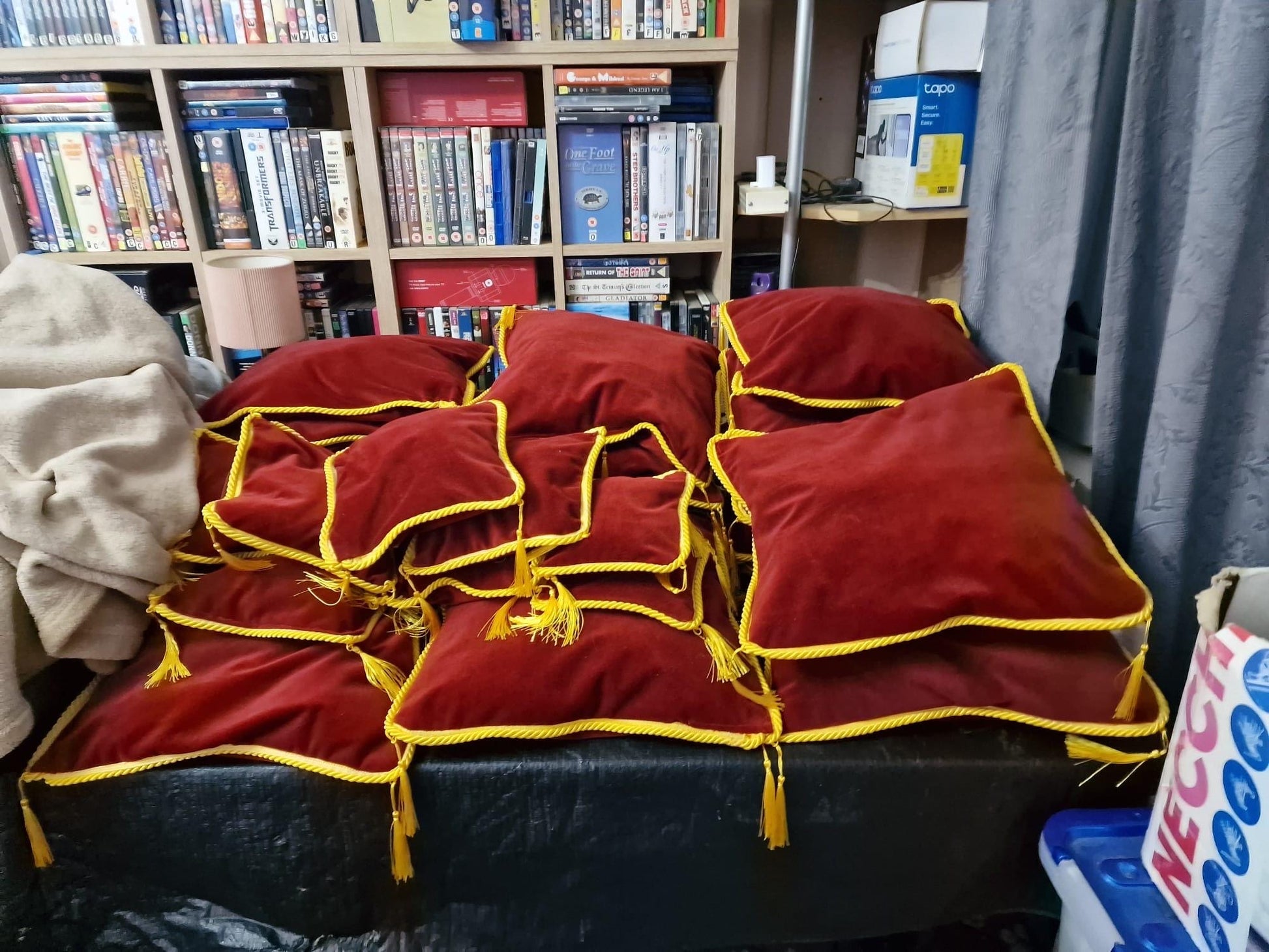 Velvet Red and Gold Cushion - various sizes for different sized display items.