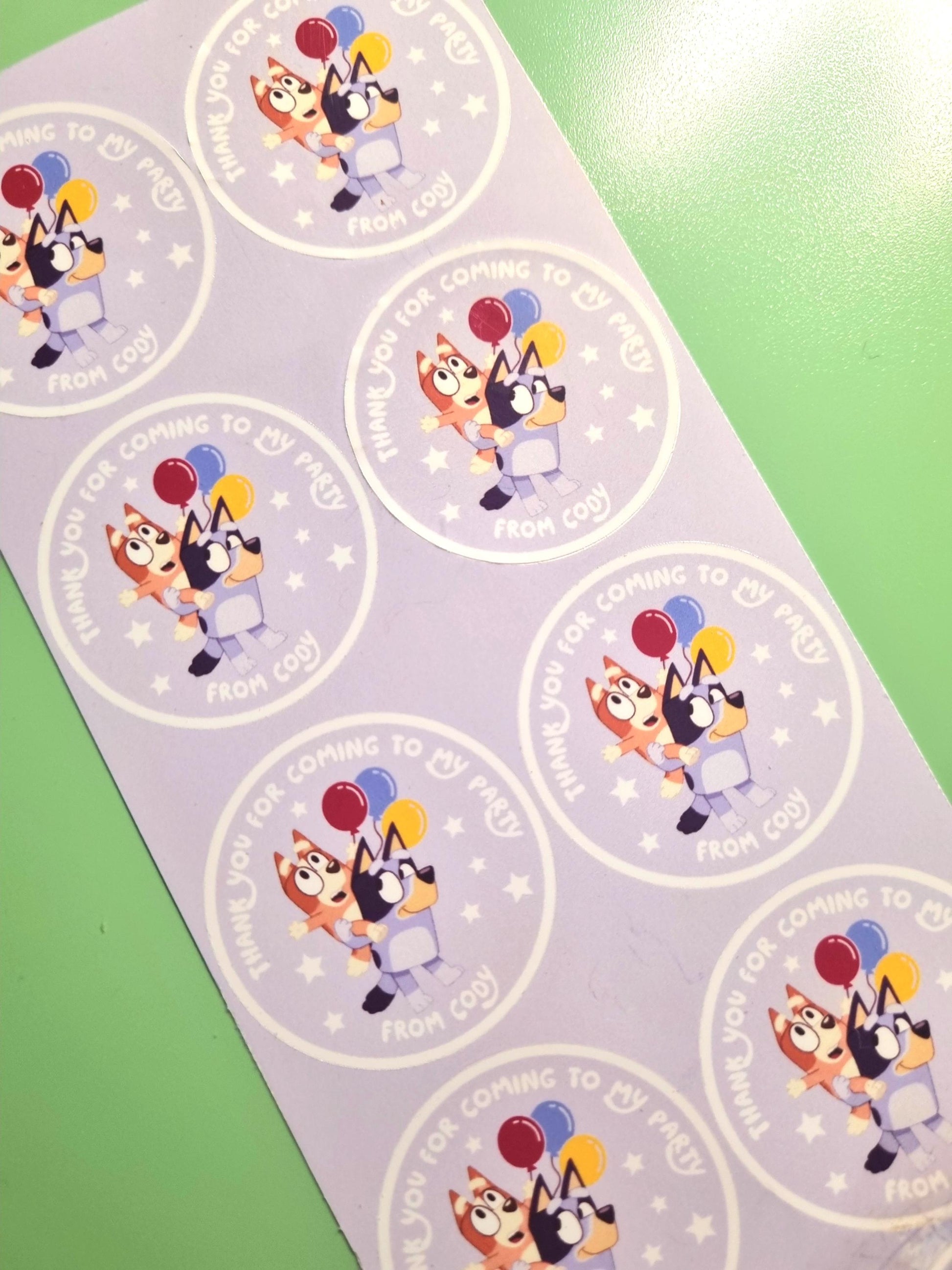 Personalised 'Thank you for coming to my party' - Stickers