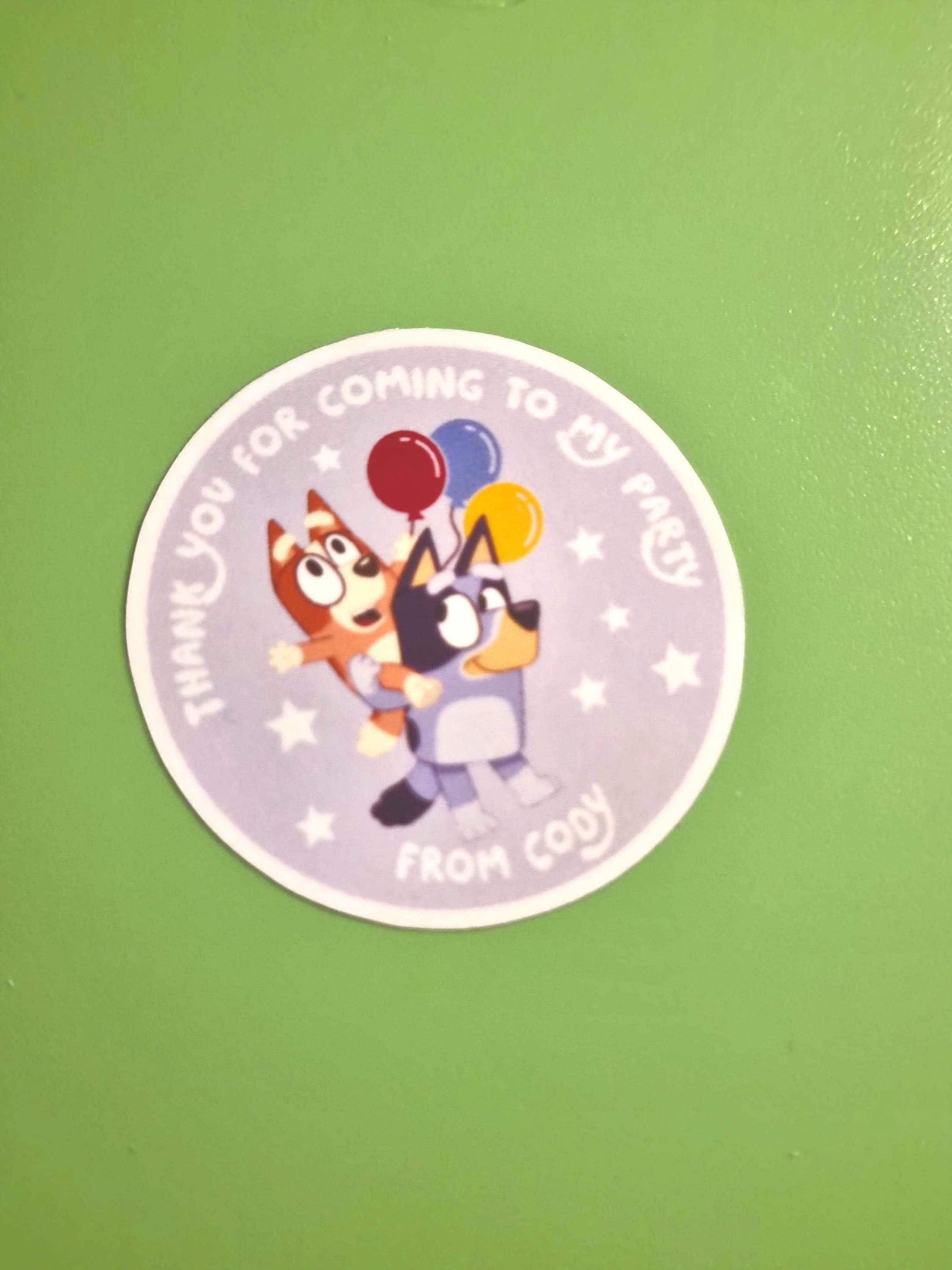 Personalised 'Thank you for coming to my party' - Stickers