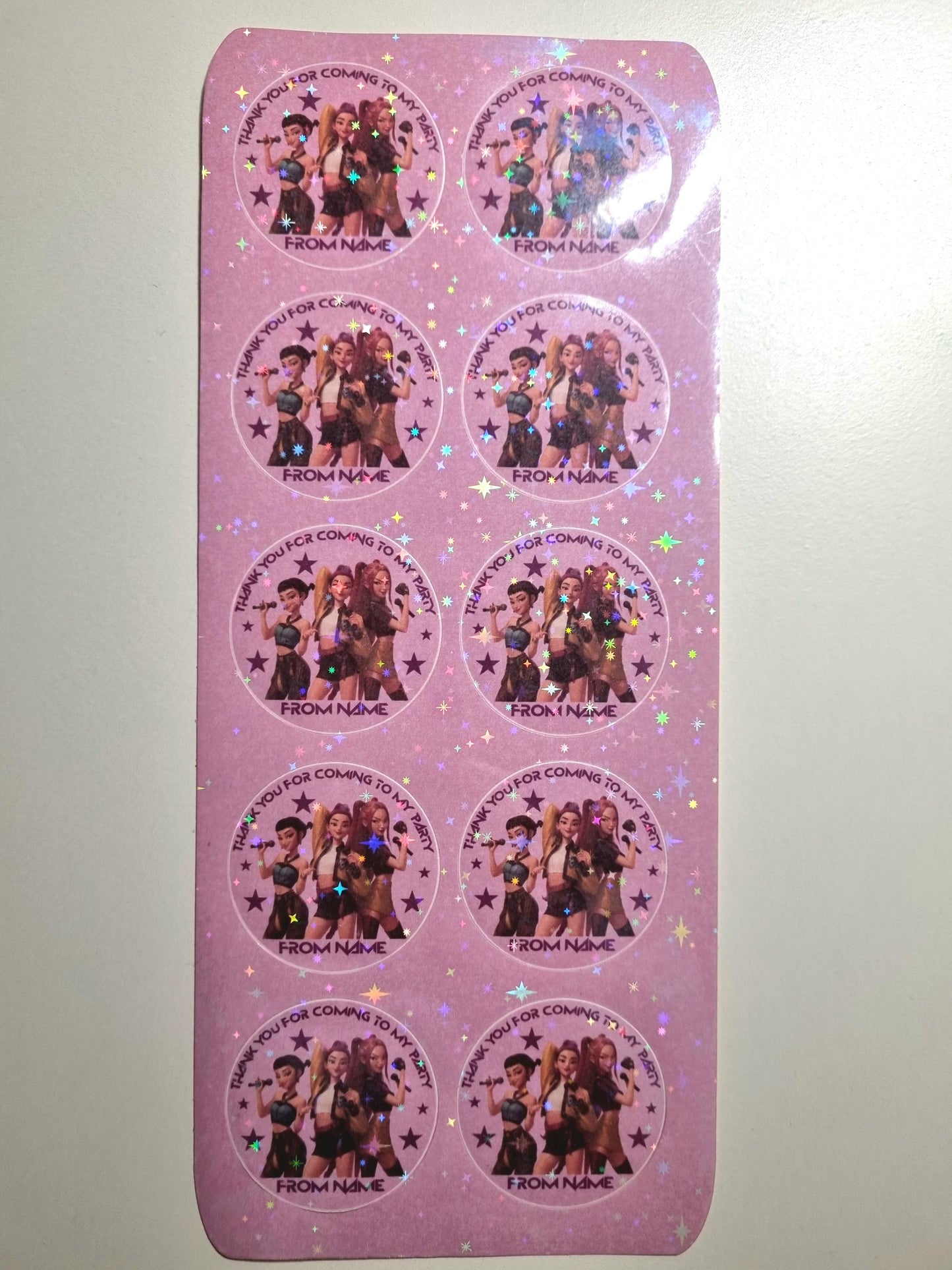 Personalised 'Thank you for coming to my party' - Stickers