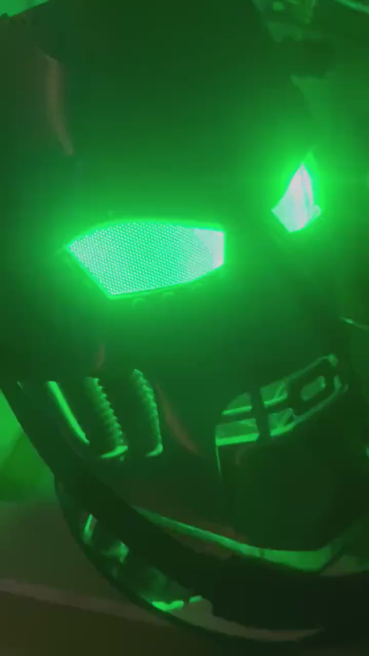 Dr Doom Mask with LED light eyes and twist tightening head strap
