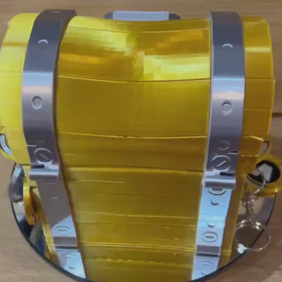 Golden Shiny Money box Piggy Bank loot chest for Fortnight, Gamers and Pirates.
