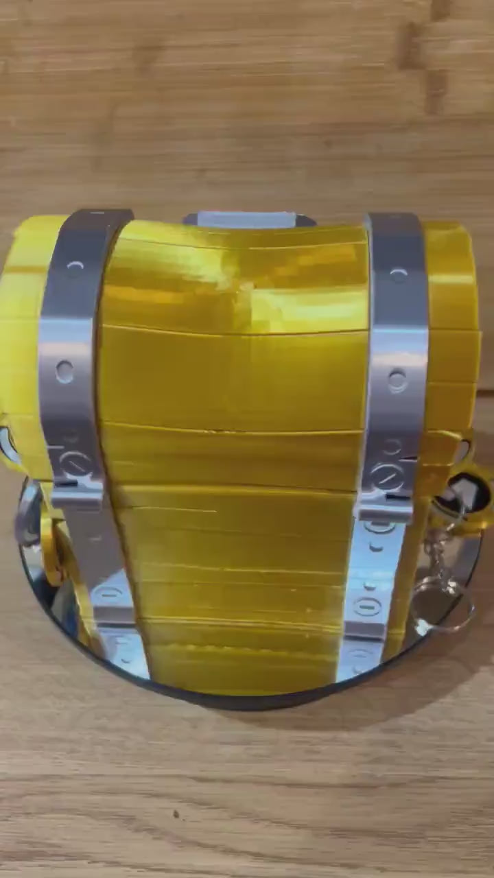 Golden Shiny Money box Piggy Bank loot chest for Fortnight, Gamers and Pirates.