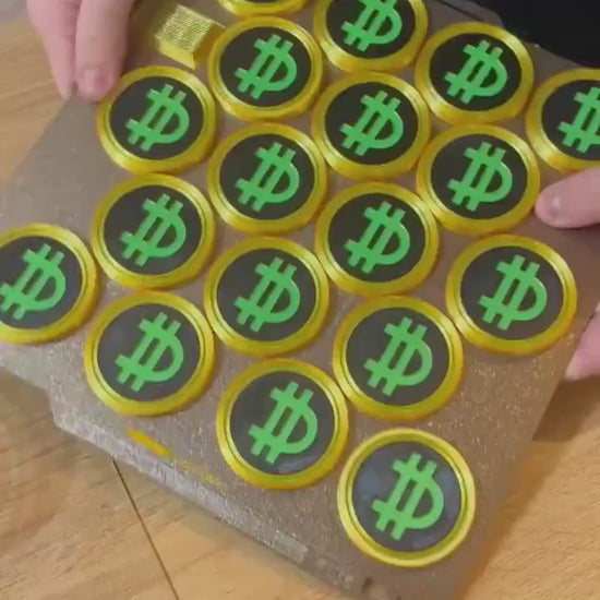 Large Fortnight Dill Bit Pill Coin in Gold, Black and Green. UK seller