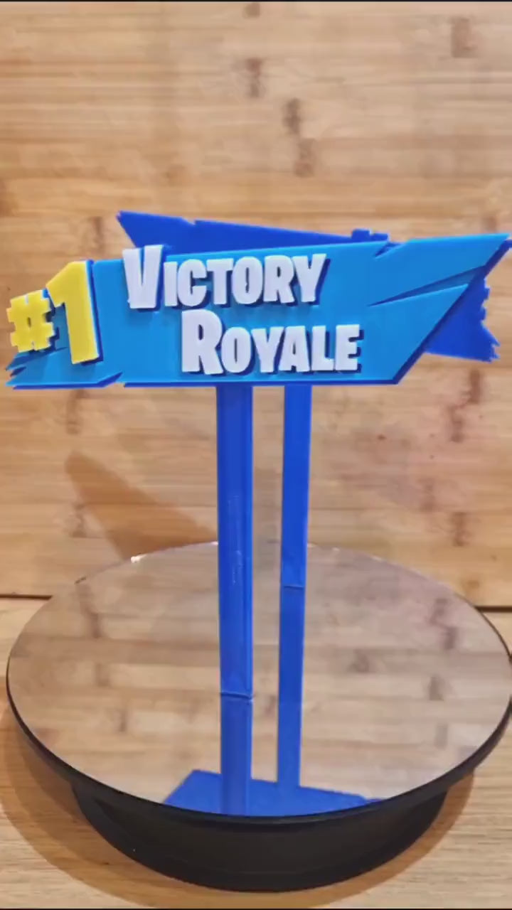Fortnight Victory Royale 3D sign and cake topper with base - 100% FDA food safe - gamers birthday